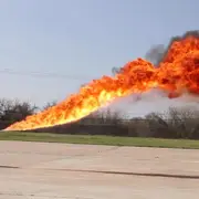 Dan shooting the flamethrower