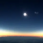 Solar eclipse as seen from an airplane